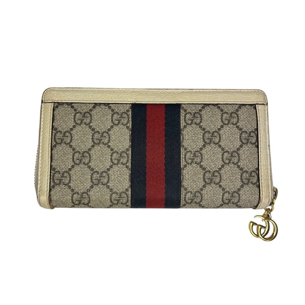 Gucci Ophidia GG Supreme Zip Around Wallet Web Stripe Double G 523154 - Picture 5 of 16
